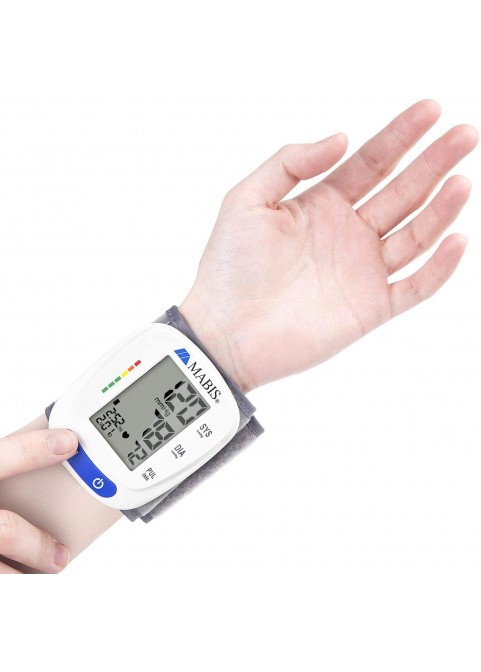 HealthSmart Digital Blood Pressure Monitor with Automatic Wrist Cuff that Displays Blood Pressure, Pulse Rate and Irregular Heartbeat, Stores up to 120 Readings for 2 Users, Black