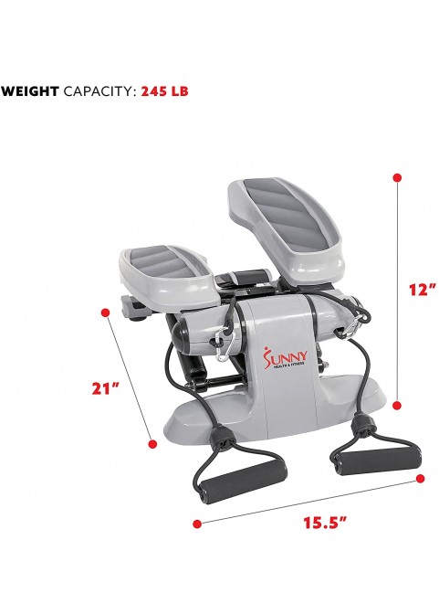 Sunny Health &amp; Fitness Versa Stepper Step Machine w/Wide Non-Slip Pedals, Resistance Bands and LCD Monitor - SF-S0870