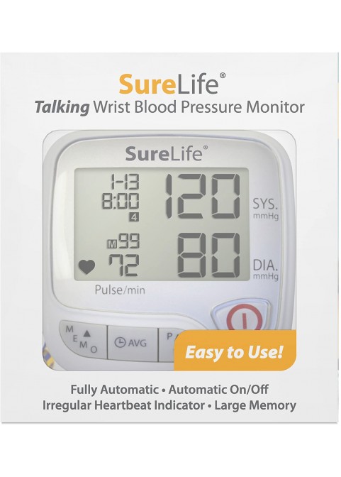 SureLife Premium Talking Wrist Blood Pressure Monitor - (1 per Box)