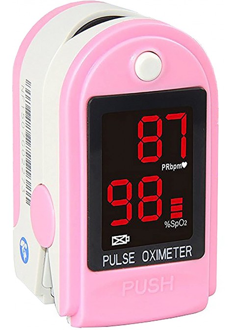 Concord Basics Blue Fingertip Pulse Oximeter Blood Oxygen Saturation Monitor with Carrying Case, Batteries, Silicone Cover and Lanyard